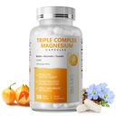 Triple Magnesium Complex - Magnesium Glycinate, Taurate & Malate Supplement Omega3, Ashwagandha, GABA for sleep, Brain Heart & lihasten tuki - suuri imeytyminen ja hellä, vegan, 120 kapselia