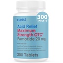 Curist Famotidiini 20 mg Bulk Pack (300 kreivitablettia) Acid Reflux Medicine for Heartburn Relief - OTC Maximum Strength Smach Acid Reducer - Anti Acid Relief Tabletit ruoansulatusvaivoihin