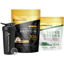 Muunnos Vanilla Protein Powder, Super Greens Superfood Green Juice Powder ja suorituskyky Eristetty Shaker pullo