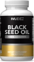 IVL - Organic Black Seed Oil - 120 Softgel Kapselit - (1000 mg per Serving) - Pure Cold Pressed Nigella Sativa Seed Oil - Omega 3 6 9, Antioksidantit, Thymokinoni - Black Seed Oil Liquid Kapselit