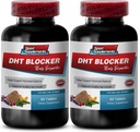 Hiusten kasvu Hiusten vitamiineja ilman biotiinia - DHT Blocker hiusten Formula - tukea tervettä hiusten kasvua - hän su wu harmaita hiuksia, Soy isoflavones täydentää, kudzu Root Kapselit, dht Blocker - 2B 120 Cap