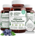 Natural Nutra Ultimate Eye Health Supplement - Bilberry & Blueberry Extract Blend for Day and Night Vision Support, Edistää värien havaitsemista ja silmien kirkkautta - ei-GMO, Vegaani - 30 kapselia (Pakkaus 2)