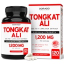 Tongkat Ali For Men 1200mg (200-1 Extract) - 120 kapselia - Longjack Supplement - Premium Tonkat-Ali Supplement - Support Strength, Drive, Athletic Performance & Lihasmassa - Gluteeniton & GMO
