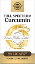 Solgar Full Spectrum Curcumin - 90 LiCaps - Superior Imeytyminen - Aivot, Joint & Immuuniter Health - Ei-GMO, Vegaani, Gluteeniton, Dairy Free - 90 tarjoilua