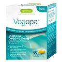 Igennus Vegepa Omega 3 Wild Fish Oil & Evening Primrose Oil Blend, 560 mg EPA Plus GLA, 60 pientä Softgelia