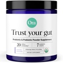 Ora Organic Prebiootti ja Probiootti Powder Supplement - 20 miljardia Probiootit, 7 kannat paras prebiootti jauhe, ei-GMO, Probiootit naisille, miehet & lapset - Laventeli sitruunaa maku, 30 tarjoilua