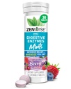 Zenwise Health Dgestive Enzyme Breath Mins for Gut Health, Delicious Berry Flavor - Dgestive Enzymes for Bloating Relief & Gut Support - Multi Enzymes Digestion täydennysosa - 30 purutabletti
