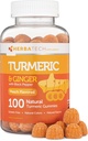 Kurkumallinen Curcumin Gummies Black Pepper & Ginger Root (100 Count) Pureskella täydentää aikuisille ja lapsille - yhteinen tuki ja Vegan Safe