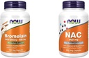 NYT lisäravinteet, bromeliini 2400 GDU/g - 500 mg, luonnollinen proteolyyttinen Enzyme*, 120 Veg-kapselia & lisäravinteet, NAC 600 mg Selenium & Molybdeenin kanssa, 250 Veg-kapselia
