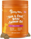 Zesty Paws Salmon Oil for Dogs Iho ja takki, Omega 3 Kalaöljy purukumia, Dog Allergia Relief Chews, kutina lisäravinteet, 250 kreivi, lohi Flavor