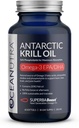 Wild Caught Antarktis Krill Oil 500MG, 60 Softgels, SuperbaBoost Omega 3 täydennysosa, EPA & DHA, Astaksantiini, koliini, 56% fosfolipidejä, kestävä, jäljitettävä, Ei kalaöljyä, Vanilla Flavor