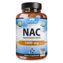 NaturaLife Labs N-asetyyli-L-kysteiini (NAC) 1600 mg 100 kapselit, ei- GMO: t & Gluteenittomat