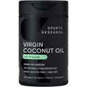 Sports Research® Organic Coconut Oil Capsules 3000MG - Cold Pressed Extra Neitsyt Coconut Oil with Medium Chain Triglyserides (MCTs) - Vegan Friendly & non-GMO Varmennettu - 120 Softgels