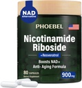 Uusi täydennysosa Nikotinamidi Ribosidi Resveratrol-900 mg, täydennys miehille ja naisille(80 kapselia)