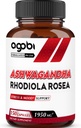 agobi Ashwagandha täydennysosa Rhodiola Rosea 1950mg - Korkea väkevä uute immuunijärjestelmä, vahvuus, energian tuotanto, Focus & kokonaisterveys - 150 kapselia