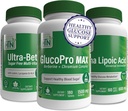 Terveellinen glukoosiaineenvaihdunta Tehostepakkaus GlucoPro Max, Alpha Lipoic Acid & Ultra-Betic MultiVitavan