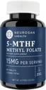 Neurogan L-5-MTHF Metyylifosaatin täydennysosa, 15 mg - Active Folic Acid-Vegan, Gluteeniton & ei-GMO - Tukee kognitiivisia, sydän- ja verisuonitautien terveys - Valmistettu Yhdysvalloissa, 90 päivän toimitus
