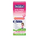 Lasten Benadryl Dye-free Allergy Relief Liquid + 12, 5 mg Difenhydramiini HCl, Antihistamiini Allergia Lääke lapsille auttaa lievittää Runny Nenä & Aivastelu, Kupla Gum Flavor, 4 fl. oz