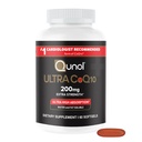 Qunol CoQ10 200 mg Softgels, Ultra CoQ10 - Ultra suuri imeytyvä Cozyme Q10 täydentää - antioksidantti täydentää Verisuonistoa ja sydämen terveys & energiatuotanto - 2 kuukauden tarjonta - 60