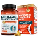Glukosamiini Chondroitin MSM Joint Support Supplement - Collagen Peptides, Turmeeric ja Inkivääri, Hyaluronic Acid, Glukosamiini Chondroitin Sulfate Joint Comfort - Gluteeniton, Ei GMO, 90 kapselia