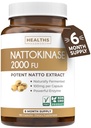 Terveys Harmony Nattokinaasi 2000 FU (ei-GMO) Tehokas Nattokinaasi Supplement valmistettu luonnollisesti fermentoitu soijapapuja - (6 kuukauden tarjonta) 180 Vegan Natto kapselit