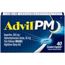 Advil PM Pain Reliever ja Nighttime Sleep Aid, Pain Medicine kanssa Ibuprofeeni kivunlievitys ja difenhydramiini Sitrate varten unilääke - 40 päällystetty Caplets