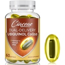 Ubiquinol CoQ10 600 MG Softgels with Omega-3 & Shilajit & PQQ, Advanced Dual-Delivery Coenzyme-Q10, Active CoQ10 Ubiquinol Supplement for Fertility, Antioxidantti, Heart, Brain & Energy, 60 Servings