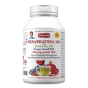 ANDREW LESSMAN Resveratrol-100 Green Tea 100 Rypäleen siemen 100 Pomegranaatti 100mg - 60 kapselia - Neljä Tehokas, suojaava antioksidantteja.