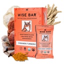 WISE BAR Adaptogen Mushroom Nutrition Bars with Reishi, Lions Mane & Ashwagandha, Organic Vegan & Gluteenittomat Välipalat Natural Focus, Energy & Immuniteetti Support, Kaneli Turmeric Flavor, 12 Count