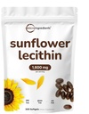 Micro Ingredients Auringonkukkalesitiini 1,600mg Per Serving, 300 Softgels 