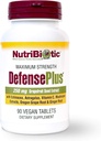 NutriBioottinen DefensePlus, 90 tablettia - 11 in 1 Immuunituki C-vitamiinia, sinkkiä, greippisiemenuutetta, echinaceaa, Astragalus juuria ja immuuneja lisääviä uutteita ja sieniä - vegan & gluteeniton