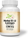 Metyyli B-12-vitamiini täydentää - vitamiineja B6, Folaatti, Biotiini - Tuki kardiovaskulaarinen terveys, terve immuunijärjestelmä, aivojen ja hermojen toiminta - 50 Lozenges