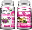 GreeNatr Synerginen Bundle - Herbal Menopause Support Complex Hot Flashs, Night Swats & Mood Swings Relief Plus Total Liver elvyttää kanssa Synergistinen maksan puhdistus