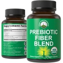 USDA Organic 3-in-1 Prebioottikuitu - Vegaani kapselit Gut, Ruoansulatuskanavan. Raw Whole Food Plant Based Prebiootit Pillerit täydentää inulin (Jerusalem Artisoke), Acacia Fibers, SunFiber