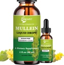 Extra Strength 2 000 mg Mullein Drops for Keuhkot, Mullein Leaf Extract Supplement, Alkoholiton, Korkea Imeytyminen, Tehokas ja luonnollinen Vegan Müllein Liquid Drops for Lung Cleanse, Immuunituki
