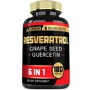 6in1 Trans Resveratrol täydentää viinirypäleen seed, maito Thistle, ja lisää - Resveratrol 1000mg - Tukee immuunijärjestelmä, Heart Health, Body Management - 180 kapselia