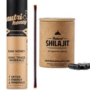 NATURAL SHILAJIT Kapselit (1-2 kuukauden tarjonta) 60 Count & Shilajit Honey Sticks Hartsi sekoitettuna raakahunaja (30 tikkua)
