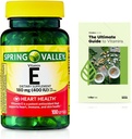 Spring Valley E Heart Health Ravintolisä Softgels, 180 mg (400 IU), 100 Count + Exclusive VitaMax Vitamiini opas (2 tuotetta)