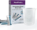 NASALFRESH MD - Saline Packets - Nopea liukeneminen - Yksittäinen käyttö - Esimittattu - Nenän kastelu - Yksittäin kääritty (3.75g/1.roz) - 90 Count Refill Packets - 300mm Cup