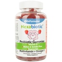 DrFormulas Multivitamiini Gummies Omega 3 ja Probiootit lapsille ja aikuisille C-vitamiinia ... Nexabiootti A-, C-, D3-, E-, B6-, B12- ja Sinkki, Biotiini, Folate ... Halal kasvissyöjä, 120 Count