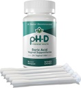 pH-D Feminine Health Support - Boric Acid Starter Bundle - pH-D Boric Acid Vaginal Suppositories 36 Count and 5 Vaginal Suplicators