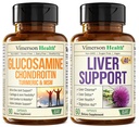Glukosamiini Chondroitin MSM Turmeric Boswellia & Liver Cleanse Detox & Korjaa 40+ Liver Supplement 50% Silymarin Milk Thistle Extract Joint ja maksan tuki