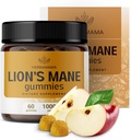 HERBAMAMA Lion's Mane Gummies - 1000mg Lion's Mane Mushroom Brain Clarity Support - Vegan, Non-GMO Focus täydentää aikuisille - 60 Pektiini-pohjainen Apple-Flavored Chews