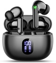 wyness Wireless Earbuds Bluetooth 5.3 Korvanuket, Hi-Fi stereo basso korvanuket 48H Playtime & LED-näyttö, Kevyt kuulokkeet Ear Mic, IPX7 Vedenpitävä, Kosketuksen ohjaus iPhone