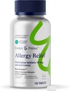 Foster & Thrive Setiritsiini HCl 10mg Allergia Relief for Seasonal Allergies, Pollen, Heinänkuume, ja kuiva kutiava silmät, ei-huokoinen antihistamiini lääke lapsille tai aikuisille, Vertaa Zyrtec