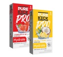 PURE KICK PRO Hydraation Elektrolyytti juoma Mix, ananas Coconut & Mansikka jäätä pop, 12 pakkaus