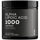 Toniq 1000 mg Ultran vahvuus Alfalipoiinihappokapselit - Puhdistettu 99%+ USP Standard - 120 kapselia ALA-lisä