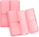 FYY Päivittäinen pilleri Järjestin, 7 Osat Kannettava pilleri tapauksessa Matka pilleri Järjestin,[Folding Design] Pilleri laatikko kukkaro tasku Hold vitamiineja, Cod Liver Oil, Lisäravinteet ja lääkkeiden Clear Red