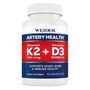 Weider Artery Health Supplement, K2-vitamiini (180 mcg) & D3-vitamiini (5000iu), 90 kasviskapselia