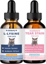 Lysiini kissat ja kyynel stain poistoaine - tukee normaalia visuaalista toimintaa, Kyynelten stain eliminaatio, kylmä helpotus - Kissa hengitys- ja silmätulehdus hoito Runny nenä ja vetiset silmät